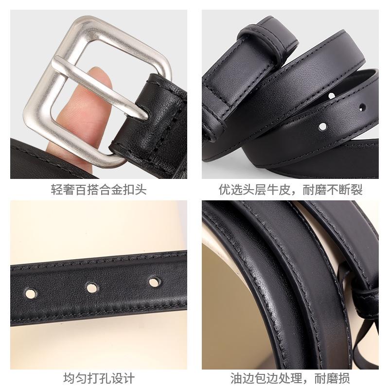 Simple Women'S Pin Buckle Thin Belt, Women'S Matching Shirt, Dress, Waist Belt