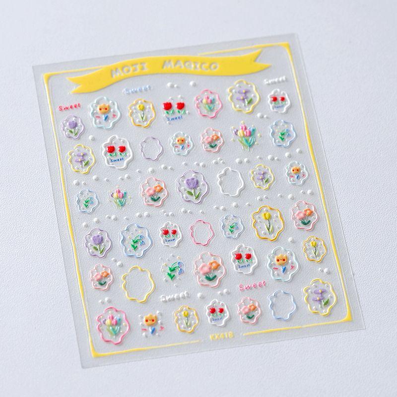 

Сезон Мультяшный Тюльпан Цветок Трехмерный Рельеф Наклейка для Ногтей Водонепроницаемая Наклейка для Ногтей Декоративные Украшения Kx418 kx418 (stereo)