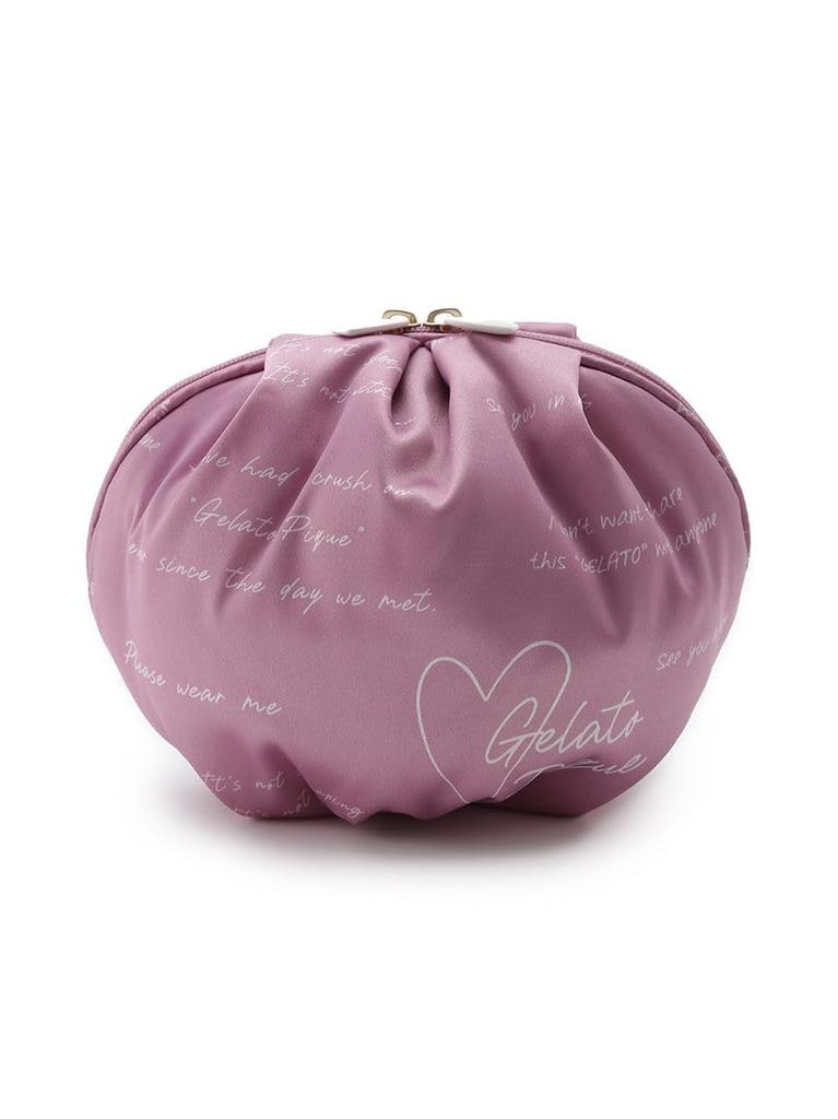 Gelato Pique Sweet Message Print Satin Pouch PWGB241652 Pink Women's