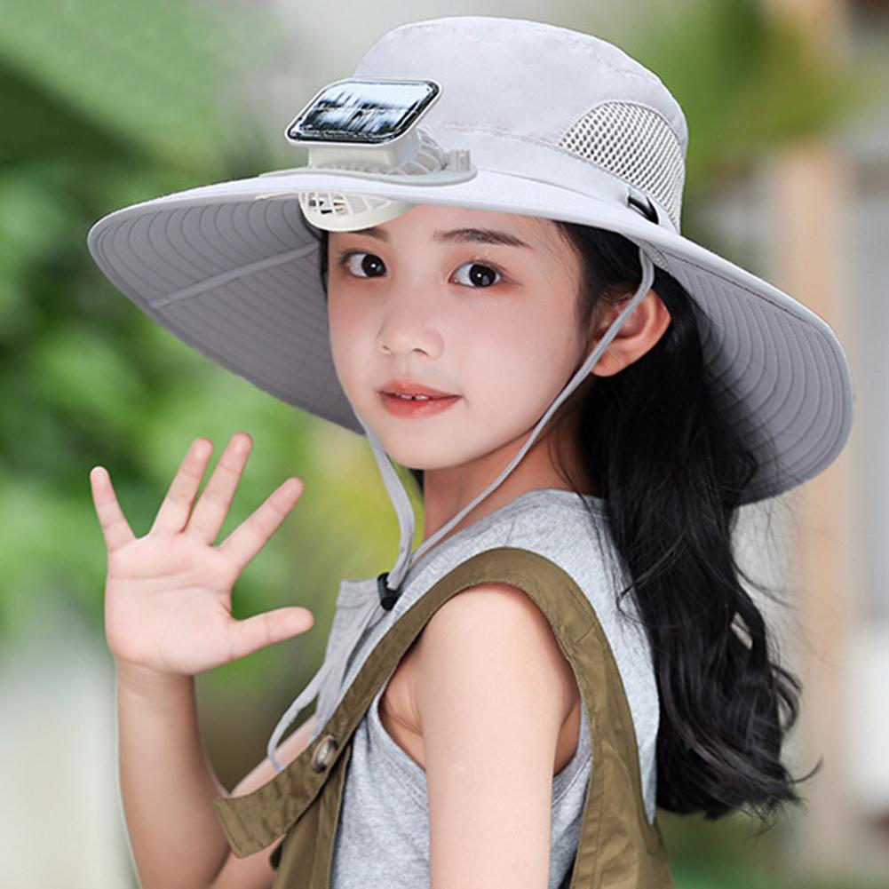 Wide Brim Sun Hat Lightweight Echargeable Sun Fan Hat Built-In Fan Cooling Sunhat Hats For Men Women Beach Hiking Camping