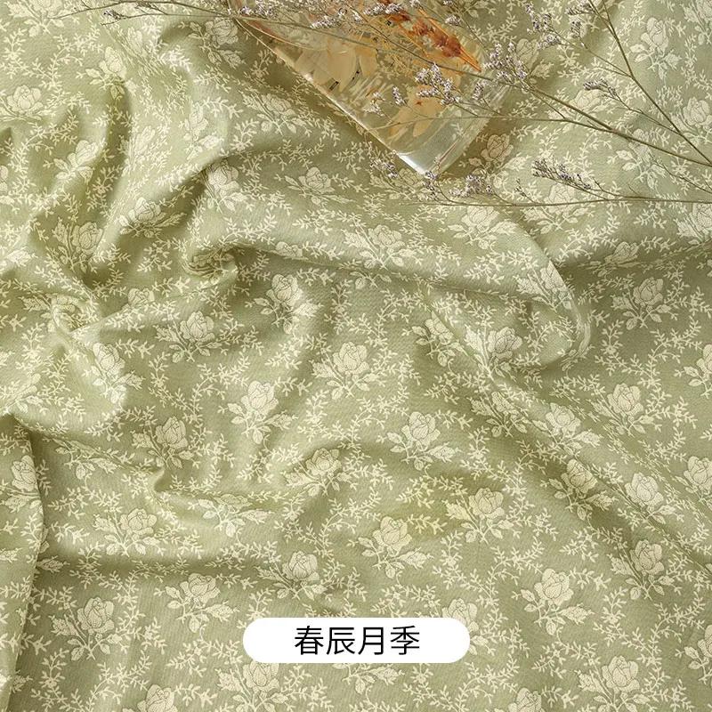 0.5m/2m Rural Style Pure Cotton Small Floral Printed Fabric for Sewing Dresses Decorative Cloth Handmade DIY Clothing Fabrics