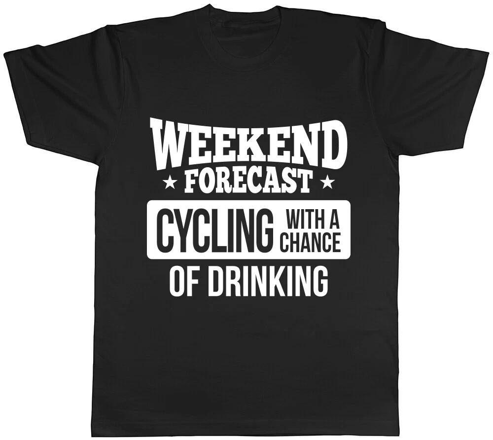 Weekendecast Cycling with a Chance of Drinking Mens Womens Ladies T Shirt XS