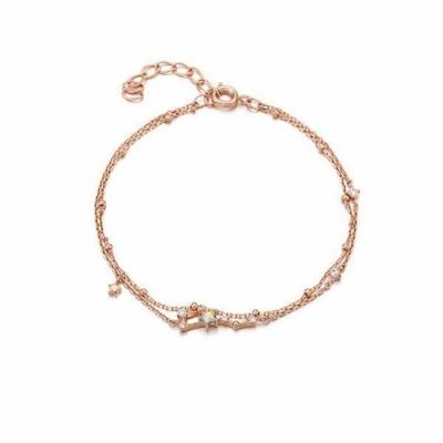 [Ost] Starlight Drop Moonlight Garden Double Chain Silver Bracelet Otb119V03Qpl