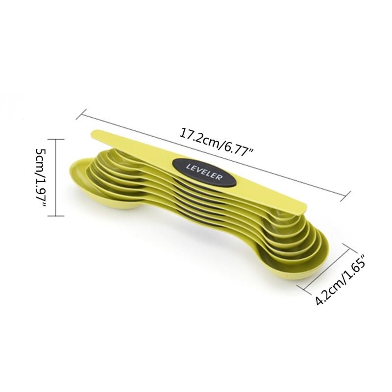 8Pcs Magnetic Suction Double Heads Baking Scale Measuring Spoon for Kitchen Measuring Dry Liquid Ingredients Rust Proof