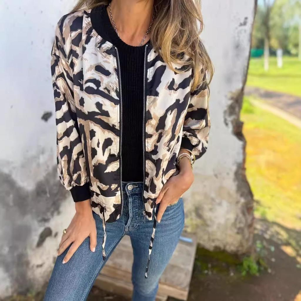 European and American women's clothing autumn new bomber jacket zipper jacket top women