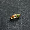 Ancient Gold Craftsmanship Inlaid Colorful Gemstones Rings For Women Fashion Crystal Neutral Style Jewelry Opening Adjustable