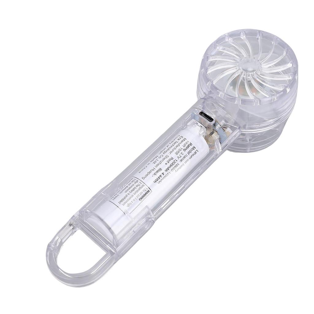 Handheld   Fan 3 Gear Speeds and Cooling Mode USB Ice Compress Transparent Outdoor Handheld Fan for Travel