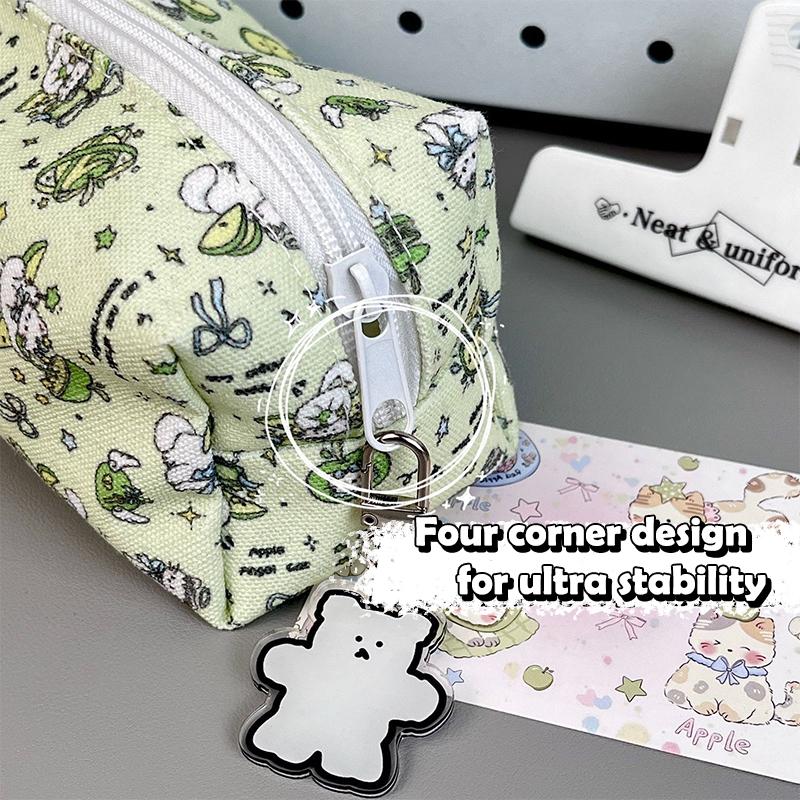 Cartoon Fruit Cat Pencil Bag Large Capacity Pencil Case Ins Style Fresh Cosmetic Bag Student Stationery Storage Pouch