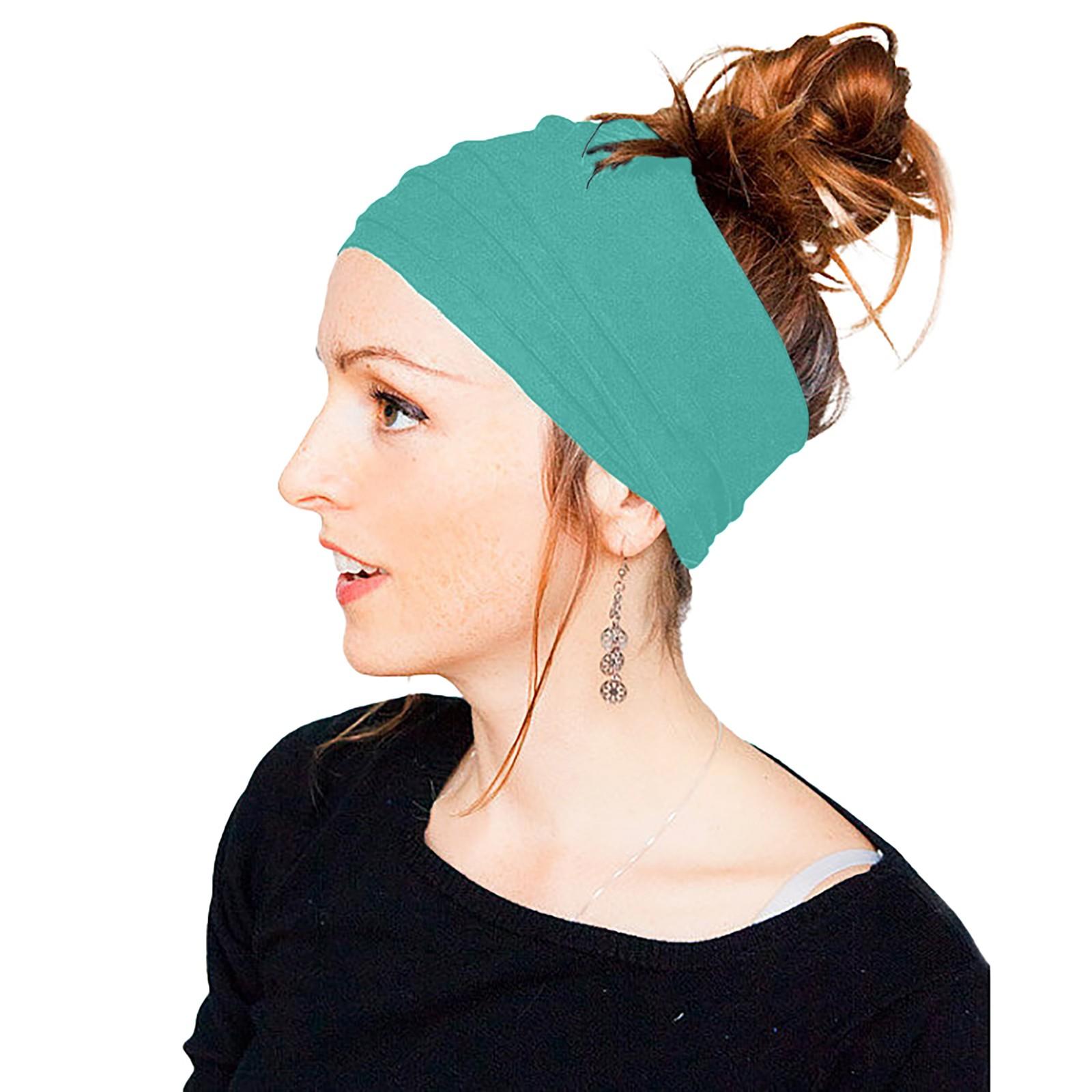 

Унисекс модный отдых, йога, танец, дикий головной платок, впитывающая пот спортивная повязка на голову One Size синий