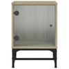 Nightstands with Glass Doors 2 pcs Sonoma Oak 35 x 37 x 50 cm