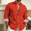 Herren Langarm Poloshirt, Vintage Print Stil mit Griechischem Schlüsselmuster, Elegantes, Bequemes und Stilvolles Herren Oberteil