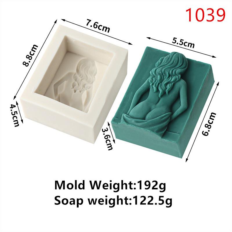 3D Mermaid Silicone Soap Mold DIY Ocean Goddess Candle Resin Making Geometry Square Chocolate Mold Home Decor Crafts Gifts