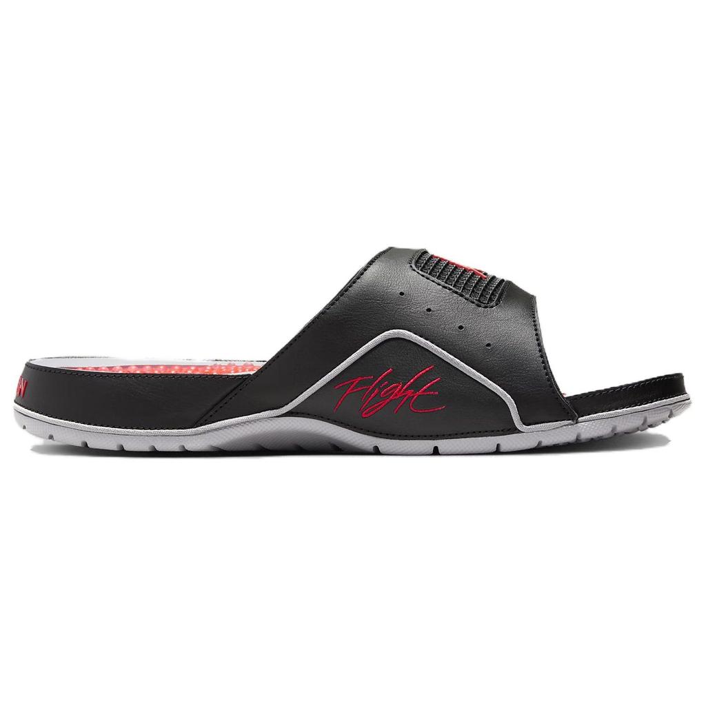 Air Jordan Hydro 4 Retro Slide Zwart Cement Heren Sneakers Cementgrijs Vuurrood 532225-060