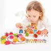 Montessori Educational Stringing Threading Wooden Beads Toys Cartoon Fruit Animal Diy Early Learning Toy For Kids Christmas Gift