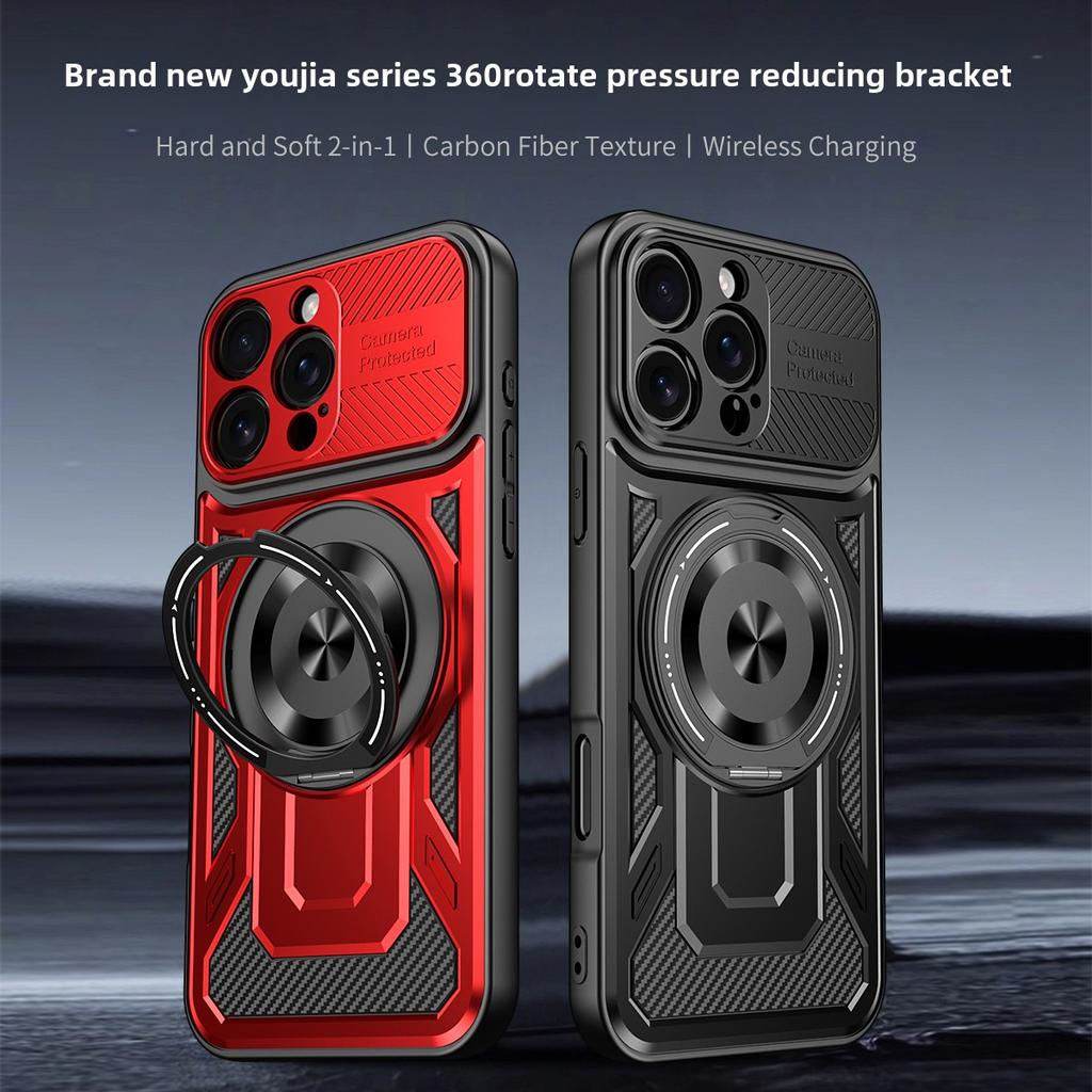 360° Metal Ring Stand Magnetic Case for for IPhone 15 14 11 13 12 Pro Max Plus For Magsafe Wireless Charge Armor Anti-fall Cover