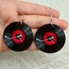 Simple Classic Style Vinyl Record Retro Phonograph Record Dome Glass Ladies Pendants Earrings Music Lovers Jewelry Gifts