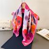 Luxury Floral Printed Square Scarf For Women Imitation Silk Scarves Bandanas Hijab Neckerchief Elegant Shawl Wraps