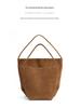 Guangzhou Women's High-End Frosted Leather Bucket Bag - Versatile, Solid Color, Large Capacity Handbag for Commutes