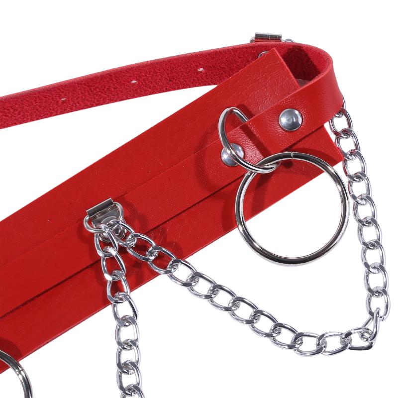 Sexy Women Gothic Heart Hiphop Belt With Chain Harajuku Punk Style Waist Adjustable Disco Dancing Dress Jeans Waist Chain