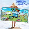 Tayo the Little Bus Print Beach Towel, Large Soft Quick Dry Towel for Beach Camping Swimming