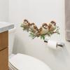 Cartoon Sparrow on a Branch Toilet Seat Sticker Bathroom Decor Removable Waterproof Decal