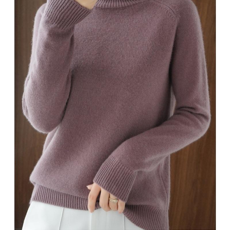 Maglioni da donna, casual, a collo alto, a maniche lunghe, spessi e caldi, alla moda, coreani, con fondo in maglia, maglioni di base