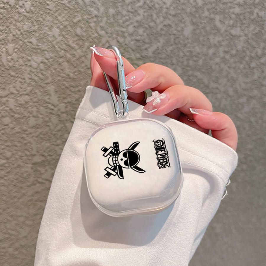 

Ones Pieces Logo Case For Samsung Galaxy Buds 2Pro 4 Pro 3Pro 2 4Pro 3 FE Live Clear Earphone Cases Cover With Hook Buds 3 FE