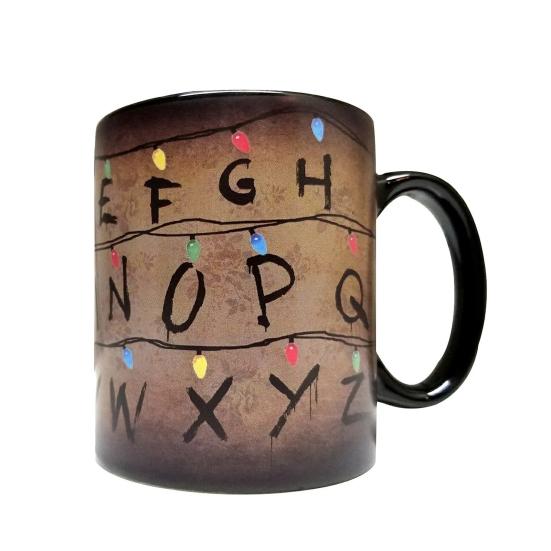 Yousheng  Retro Colorful String Light Alphabet Coffee Cup Color Changing Ceramic Mug Rustic Heat Sensitive Cup for Hot Cocoa Tea Milk Hot Drinks