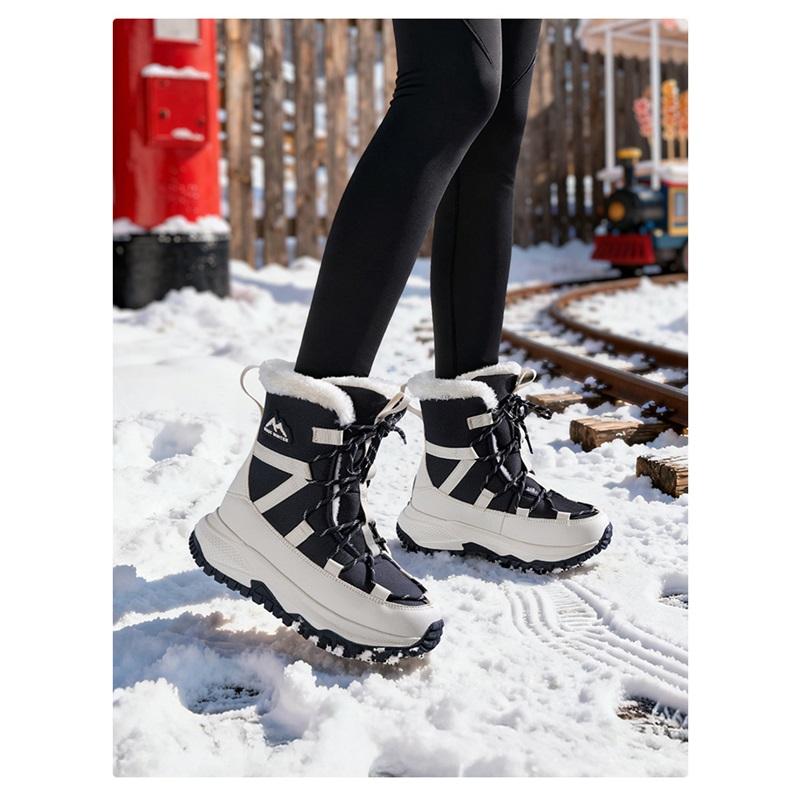 Winter Fashion Snow Boots Women's Thickened Warm Cotton Shoes Waterproof Non Slip Women's Increased Height Winter Boots For Men