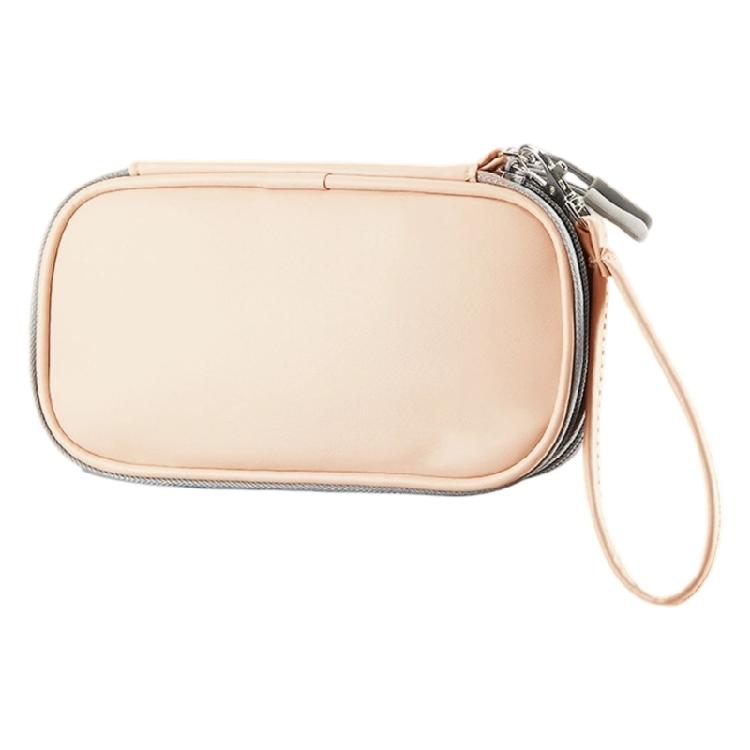 

Multi Purpose Travel Storage Bag PU Storage Bag Double Compartments For Tech Gadgets Small Items розовый