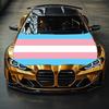 Transgender Pride Flag Car Hood Cover 4X5 Ft Polyester Car Bonnet Banner,Elastic Fabrics Can be Washed Suitable for SUV and Pickup Trucks