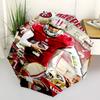 San Francisco 49ers LOGO Print Automatic Umbrella, 8 Rib Iron Frame, Plastic Handle, Suitable for Outdoor Travel &Daily , Ideal Gift