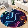 1pc Neon Electronic cyber Office Round Area Rug, Indoor Mat Suitable For Office, Under Office Chairs Bedroom Living Room Home Decor, Room Deco