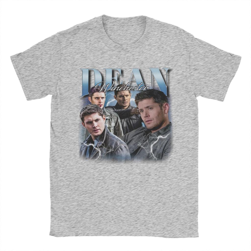 Novelty Vintage Dean Winchester Supernatural TShirts for Men Pure Cotton T Shirts  Short Sleeve Tee Shirt Gift Idea Clothing