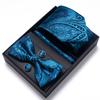 Men'S Business Dress Party Tie Gift Box Fashion Tie Square Scarf Combination Set Tie Bow Tie Set