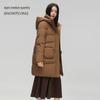 SNOWFLYING Women's Mid-Length Hooded Duck Down Jacket