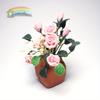 1/12 Mini Clay Rose Potted Plant Miniature Simulation Flower Accessories Model for House Decoration Micro Landscape