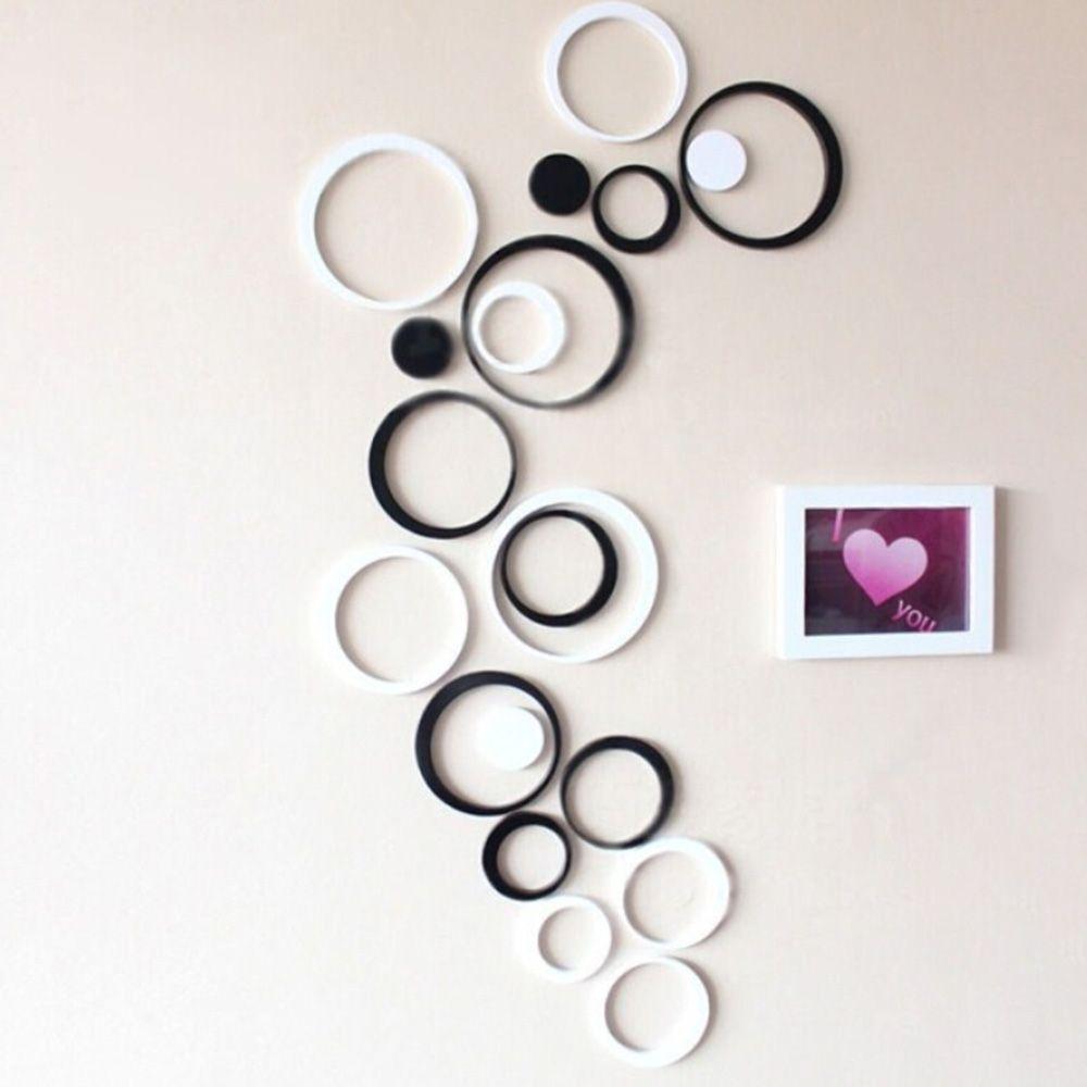 5PCS/Set Removable Wall Art Home Decor 3D Circles Round Decals Wall Stickers Mural