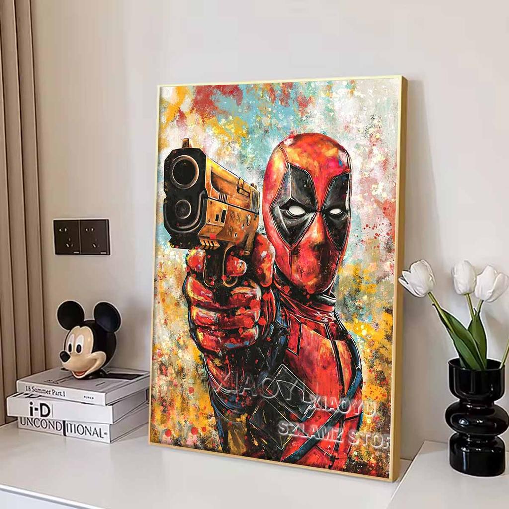 5D DIY Diamond Art Painting Kits for Adults, Deadpool Full Round Crystal Diamond Kits for Beginner for Home Wall Decorate
