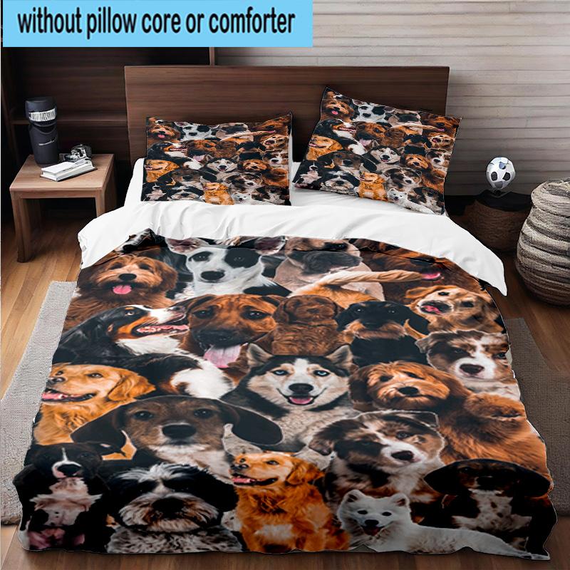 Butterflies And Bulldog Garden 3pcs Bedding,Including 1pc Duvet Cover And 2pcs Pillowcases Perfect for Christmas,Ideal for Bedroom, Dormitory