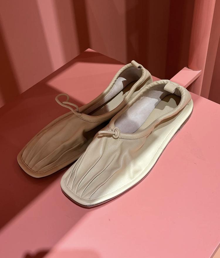 Spanish Niche Leather Mary Jane Flats Bow Badong Dance Shoes Grandma Shoes Women's Single Shoes