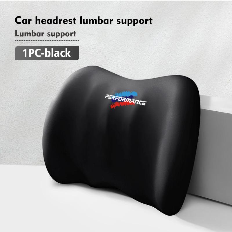 Memory Foam Car Logo Seat Headrest Lumbar Support Neck Cushion Accessories For BMW X1 X3 X4 X5 X7 G20 G38 F20 F39 F48 E46 E60