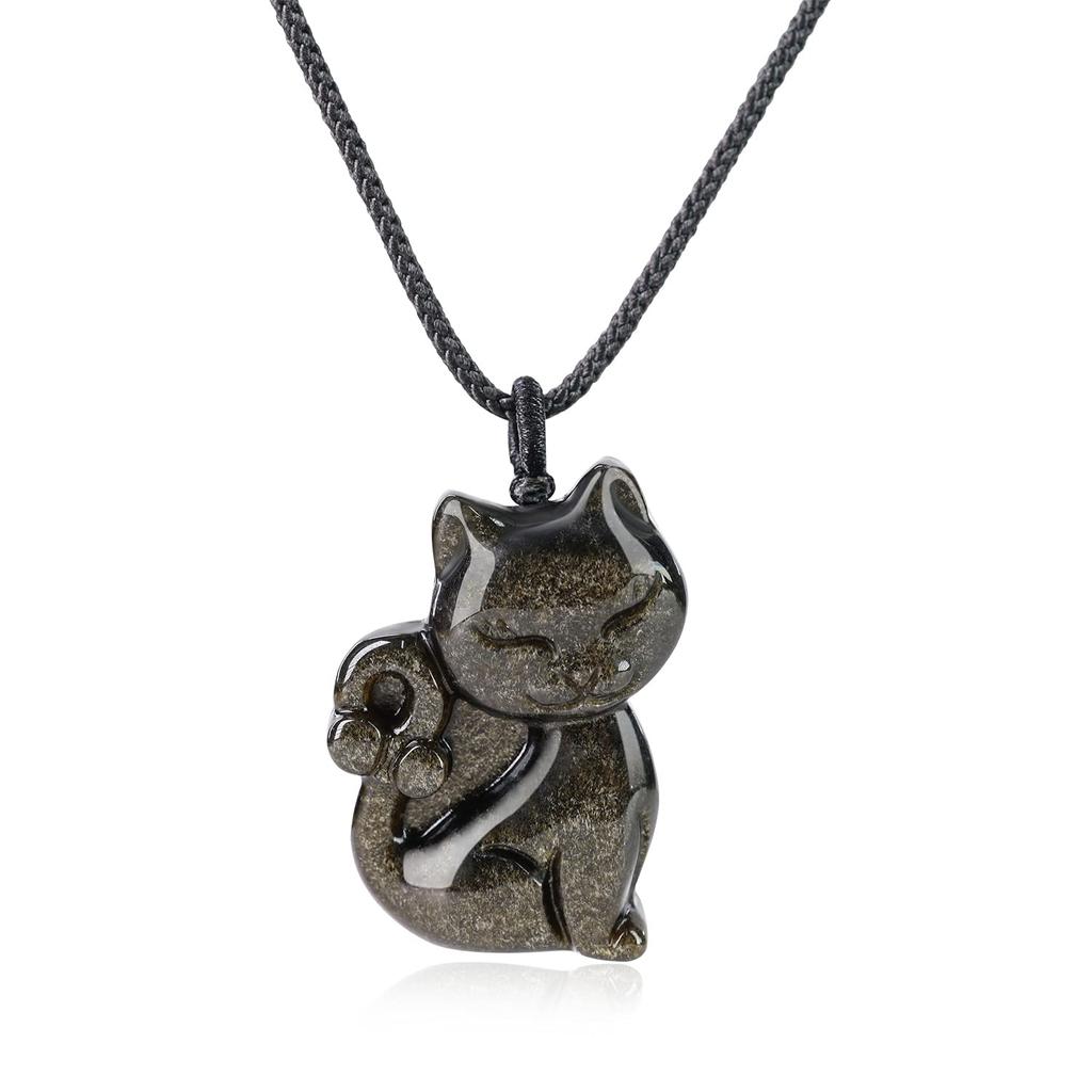Neko Golden Obsidian Power Stone Necklace [Coai]