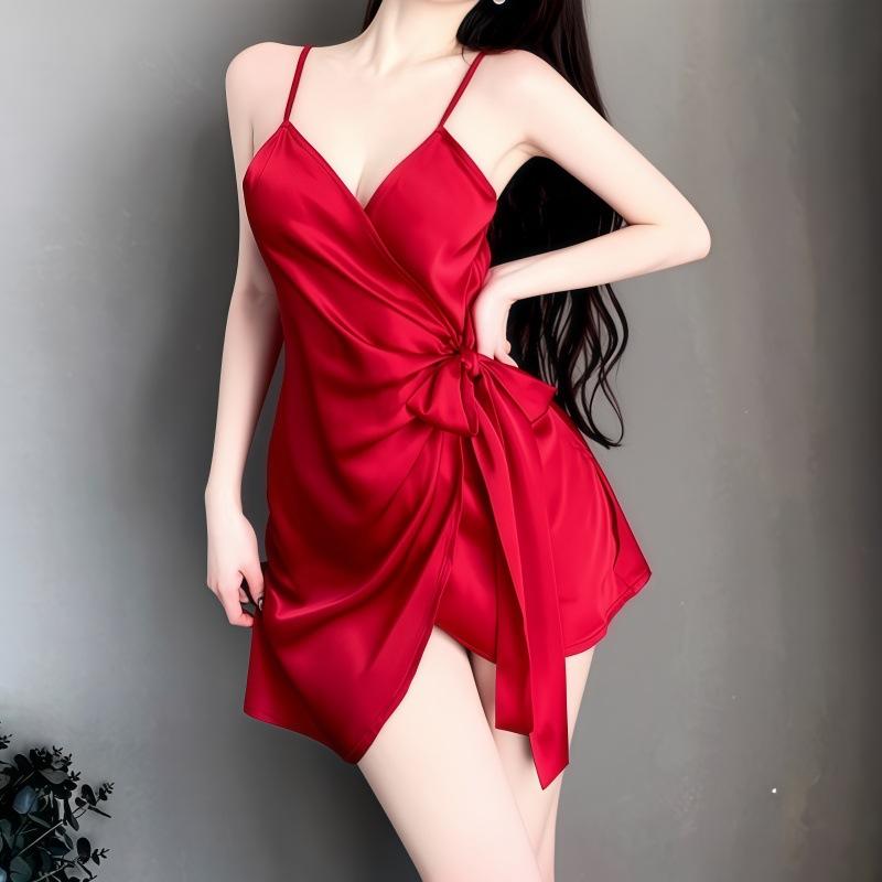 Meiyunjia erotic underwear temperament lace-up suspenders sexy V-neck slim-fitting straps slim dress