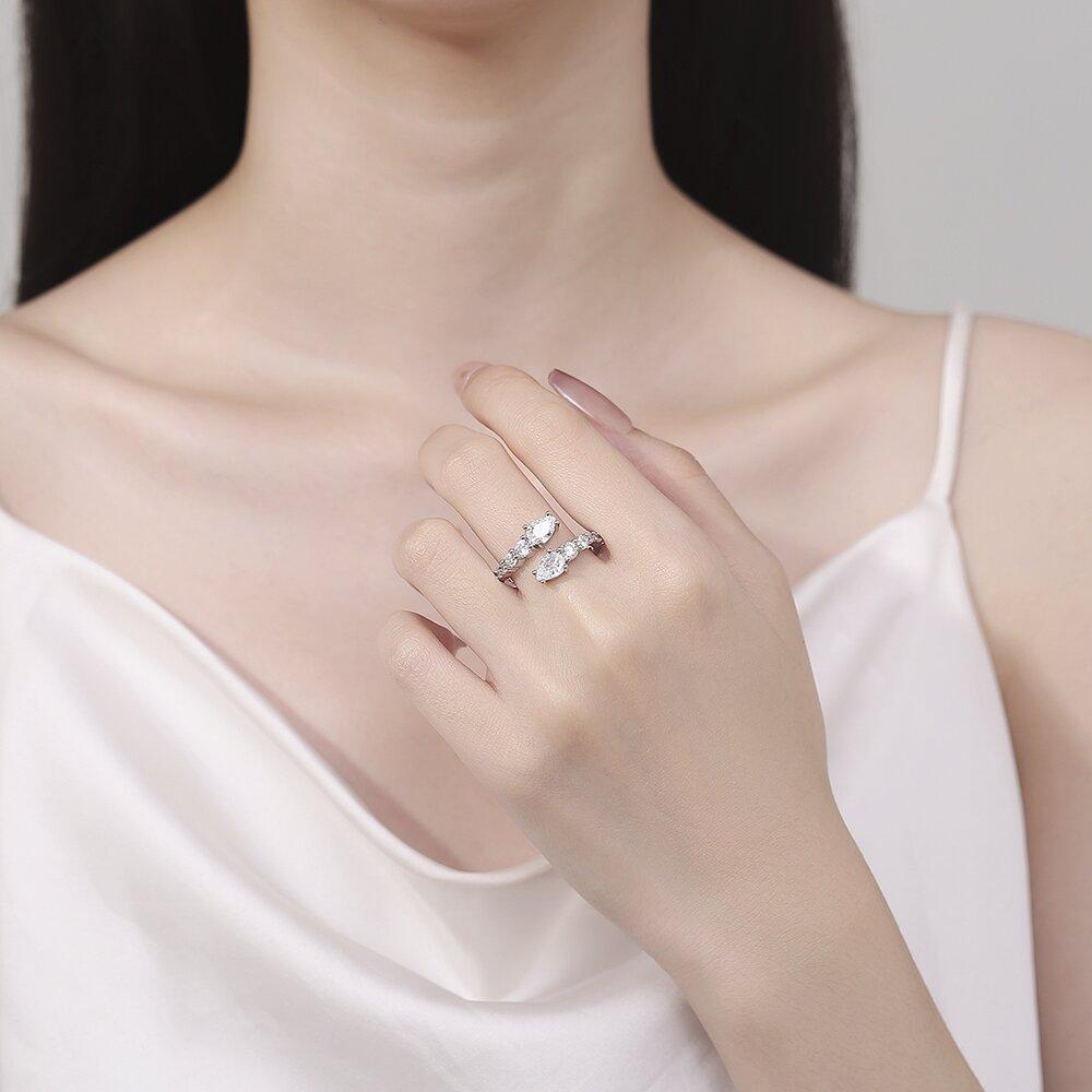 Silve Gorgeous Shiny Stone Zircom Ring For Women Engagement Wedding High Quality Fine Jewelry