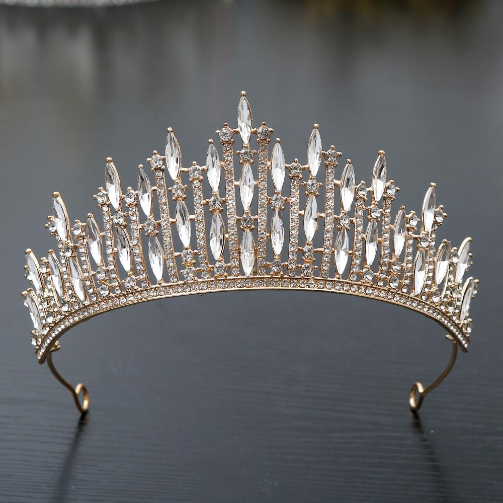 1pc Luxury Bridal Crystal Crown Zircon Wedding Tiara Hair Luxury Heirloom Headpiece for Bride Boho Photoshoot Royal Theme Events