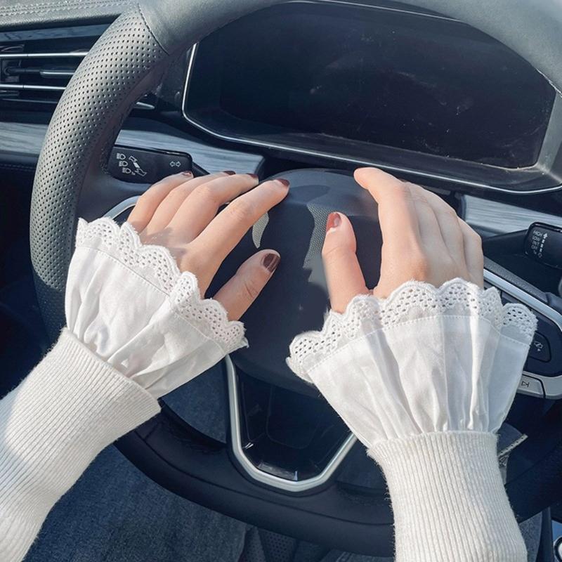 False Lace Cuffs Sweater Decorative Wristband False Flared Sleeves Detachable