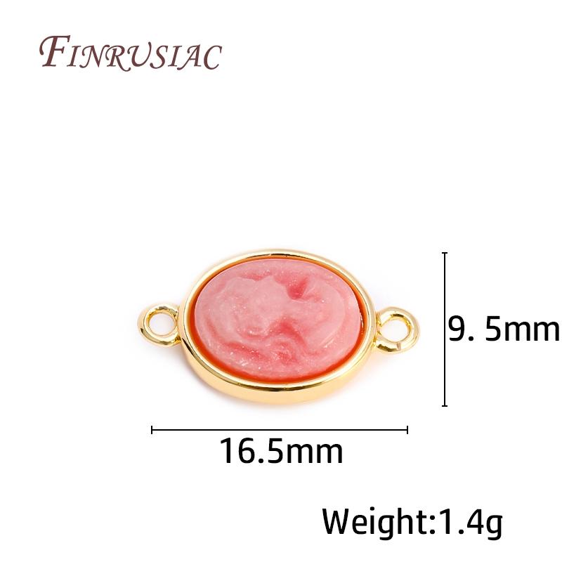 18K Real Gold Plated Lady Cameo Pendants DIY Necklace Making Accessories,Classic Oval Connector Pendant Findings Wholesale