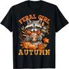 Feral Girl Autumn Fall Pumpkin Spice Coffee Funny Raccoon T-Shirt