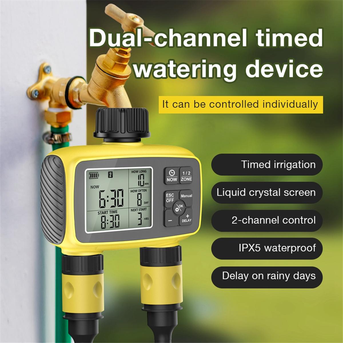 Popular_Intelligent Watering Controller Dual-Zone Water Timer Control System NONE